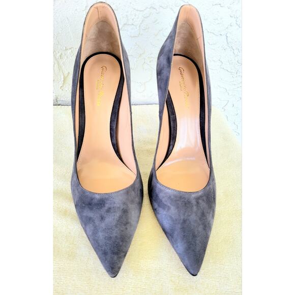 Gianvito Rossi Ellipsis Gray Suede $800 Pumps 105mm Heels NWOT EU 41 US 9 1/2 - Picture 7 of 16